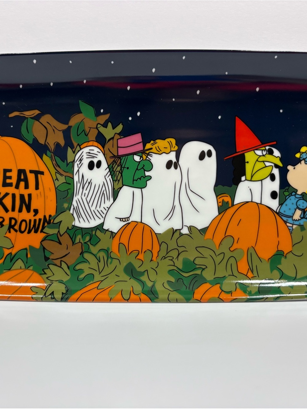 Peanuts Halloween Pumpkin Pet Feeding Tray - Black & Orange - Picture 11 of 12